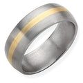 Titanium 14K Gold Inlay Approx. 0.24 Inch Brushed Wedding Band