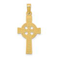 14K Reversible God Is Love Celtic Cross Pendant