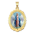 Miraculous Medal Scalloped Oval Color