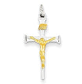 Sterling Silver And 18K Gold Plated Crucifix Charm