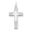 Sterling Silver Laser Designed Chevron-Engraved Cross Pendant