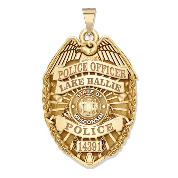 Personalized Wisconsin Police Badge with Your Name, Rank, Number & Department