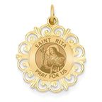 Saint Rita Round Filigree Religious Medal