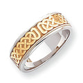 14K Two-Tone Approx. 0.28 Inch Design-Etched Wedding Band