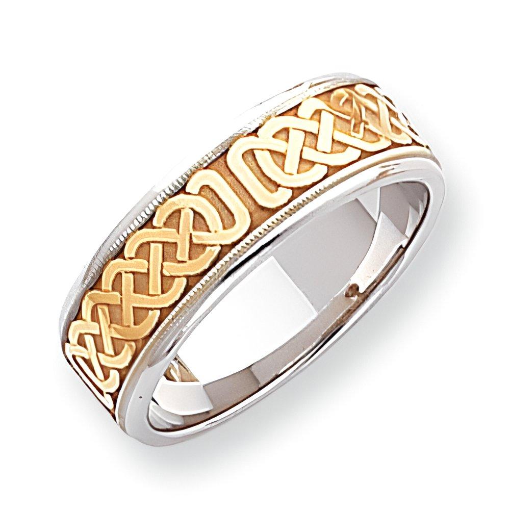 14K Two-Tone Approx. 0.28 Inch Design-Etched Wedding Band