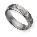 Titanium Basket Weave Design Approx. 0.24 Inch Brushed and Polished Wedding Band