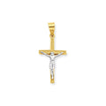 10K & Rhodium Crucifix Pendant
