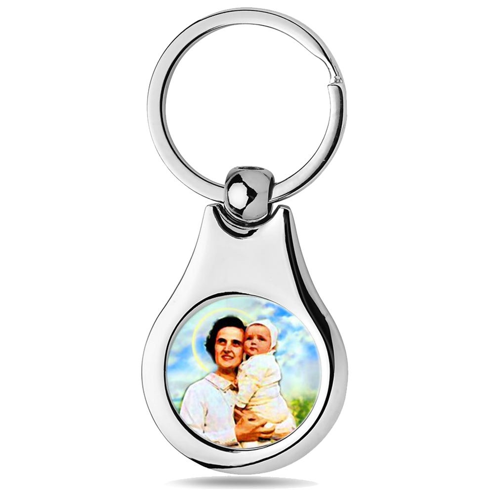 Stainless Steel Color Saint Gianna Beretta Molla Keychain