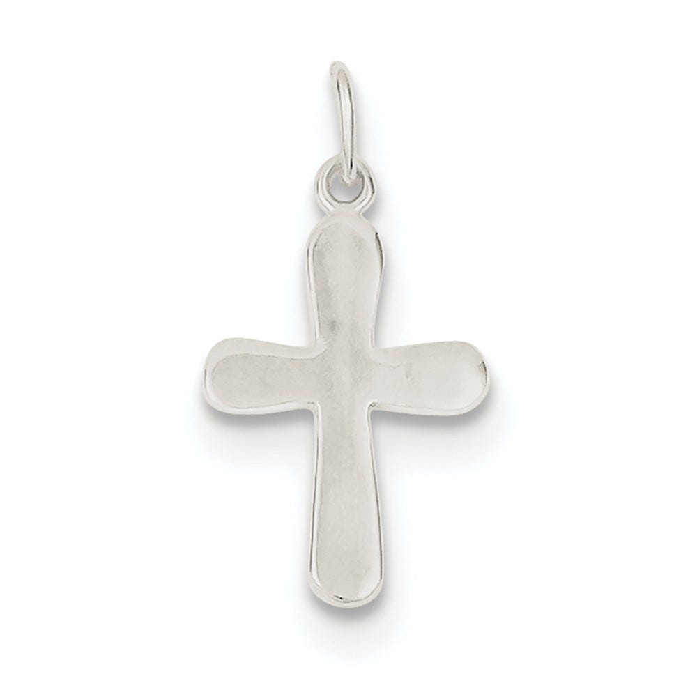 Polished Rounded-Arm Cross Charm