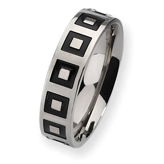 Titanium Enameled Flat Approx. 0.24 Inch Polished Wedding Band