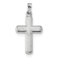 14K White Gold Polished And Satin Cross Pendant