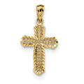 Diamond-Cut Polished Filigree Cross Pendant
