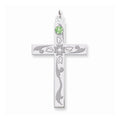 Sterling Silver Crystal Family Cross Pendant