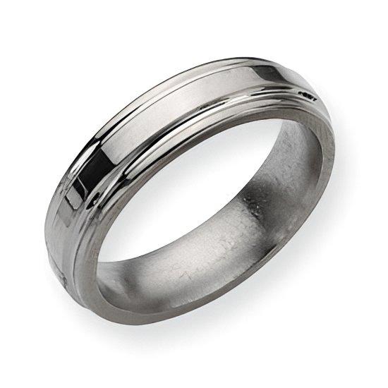 Titanium Grooved Edge Approx. 0.24 Inch Polished Wedding Band