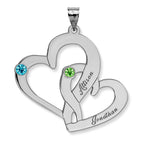 Personalized Couple's Heart Pendant with Birthstones