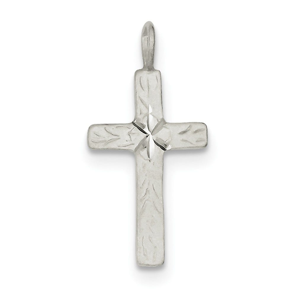 Diamond-Cut Starburst Cross Pendant