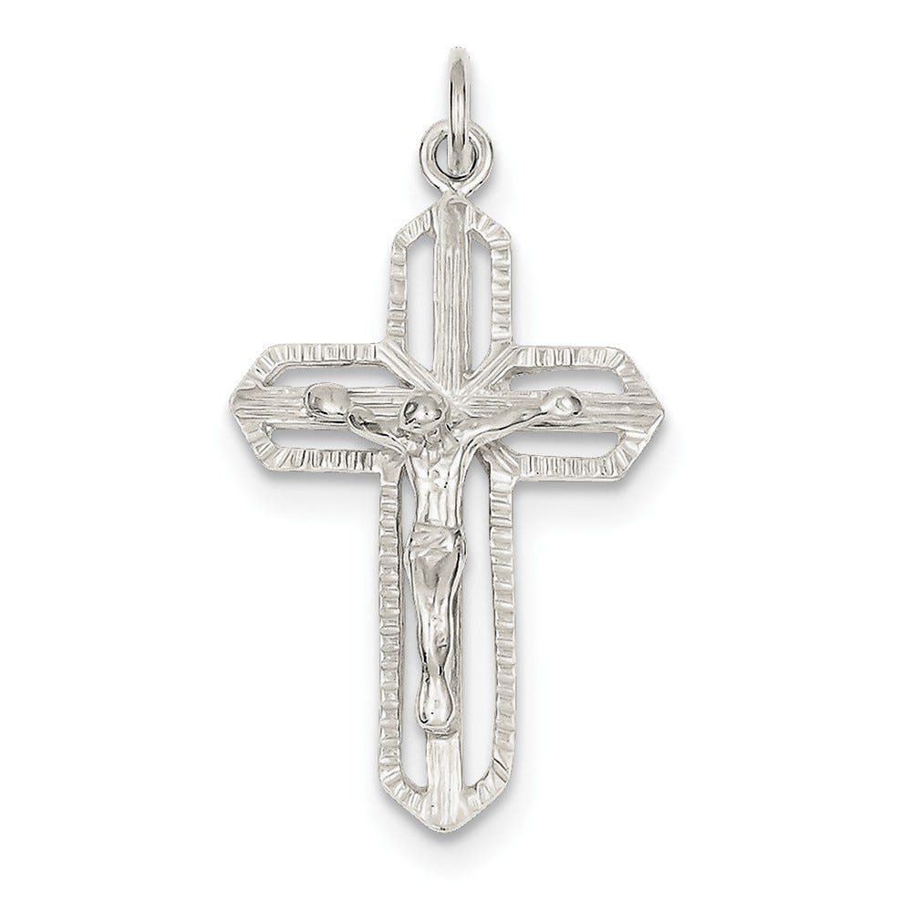 Sterling Silver Openwork Crucifix Pendant