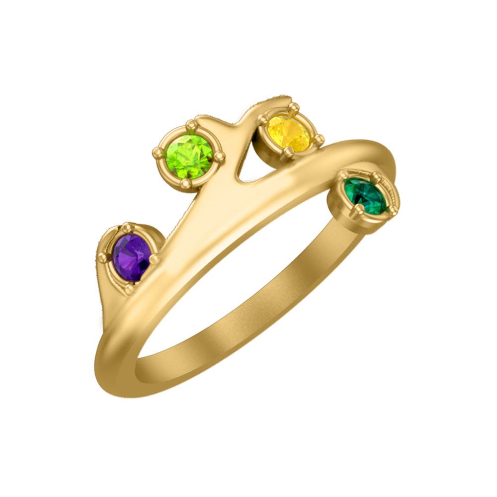 Family Tree Branch Ring with Up to 6 Birthstones