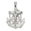 Sterling Silver Polished Mariner Crucifix Pendant