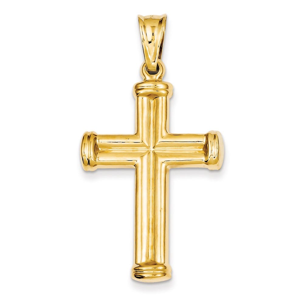 14K Hollow Cross Pendant