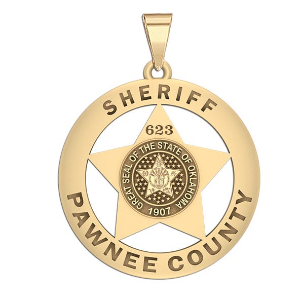Personalized Pawnee Oklahoma Badge with Rank, Number & Dept.