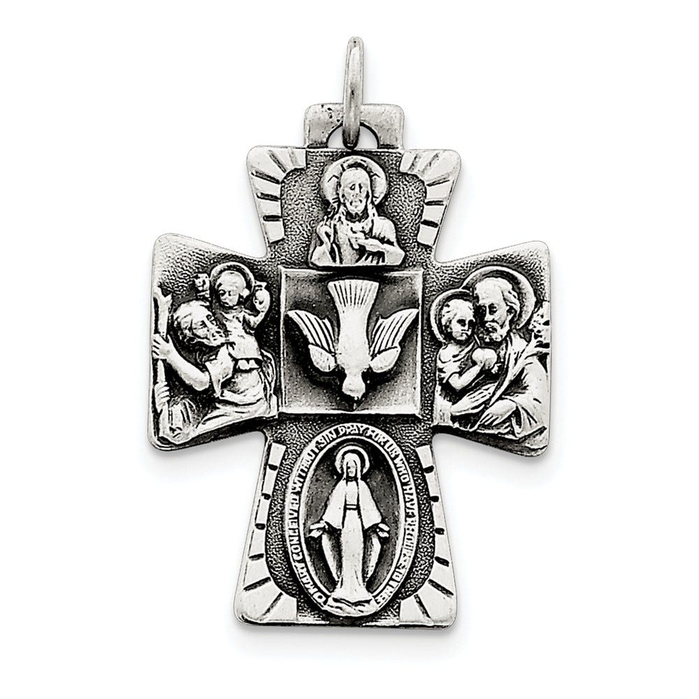 Antiqued Four-Way Medal