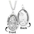 Saint Christopher Double Sided Baseball Oval Medal