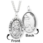 Saint Christopher Double Sided Baseball Oval Medal