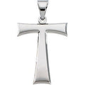 14K White Gold Tau Cross Pendant