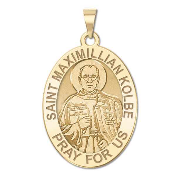 Saint Maximilian Kolbe Oval Religious Medal