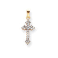 14K Gold Diamond Cross Pendant