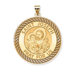 Saint Joseph Round Rope Border Religious Medal