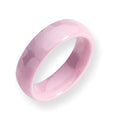 Ceramic Pink Faceted Approx. 0.24 Inch Polished Wedding Band