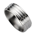 Titanium Grooved Beveled Edge Approx. 0.31 Inch Brushed and Polished Wedding Band