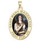 Saint Mary Magdalene Religious Oval Color Medal