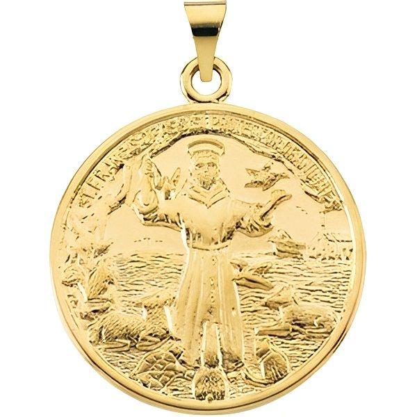 14K Gold Saint Francis Medal