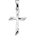 14K White Gold Cross Pendant