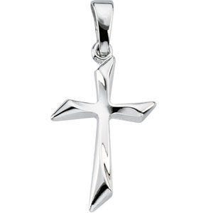 14K White Gold Cross Pendant
