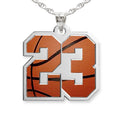 Color Enameled Basketball Number Charm or Pendant with 2 Digits