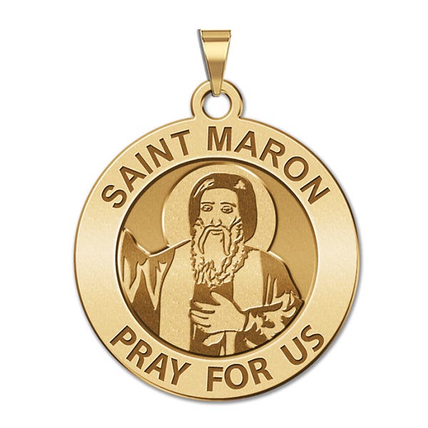 Saint Maron Round Religious Medal