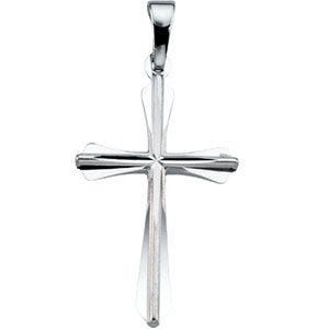 14K White Gold Cross Pendant