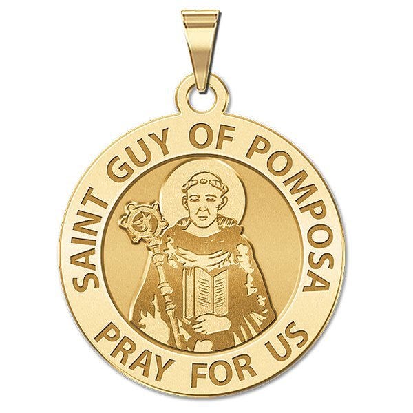 Saint Guy of Pomposa Round Religious Medal