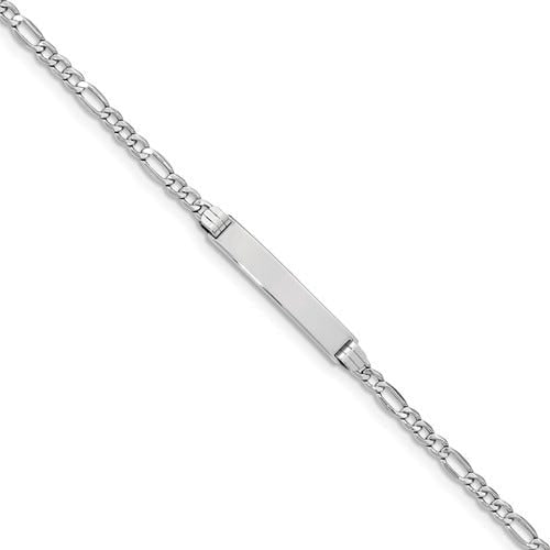 Custom Engraved 14K Gold Women's Figaro Link ID Bracelet