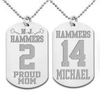 Custom Hammers Dog Tag with Name and Number