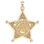 Personalized 5 Point Star Sheriff Badge Necklace or Charm - Shape 2