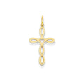 14K Laser Designed Open-Loop Cross Pendant
