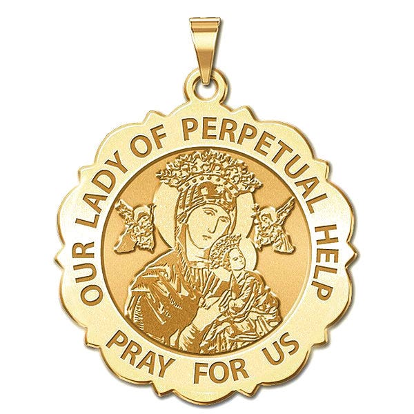 Our Lady Of Perpetual Help Scalloped Medal