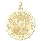 Our Lady Of Perpetual Help Scalloped Medal