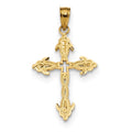 14K Yellow Gold Satin Cross Pendant