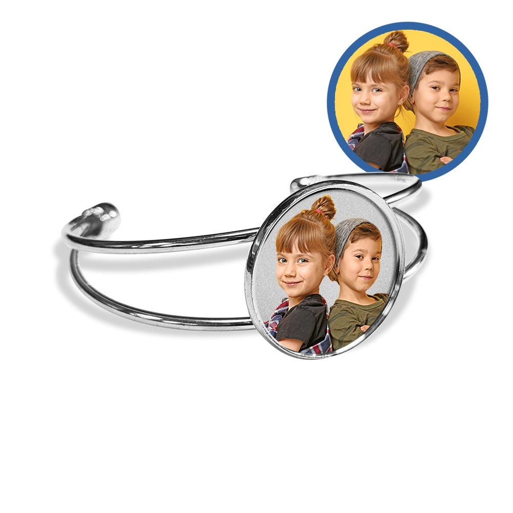 Photo Engraved Bangle Bracelet